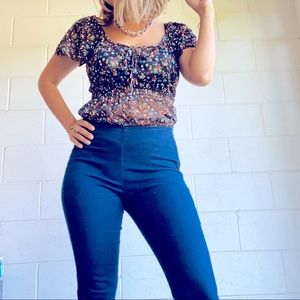 Self Esteem peplum flower top